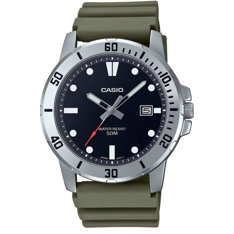 ساعت مچی مردانه کاسیو بند سبز CASIO MTP-VD01-3EV