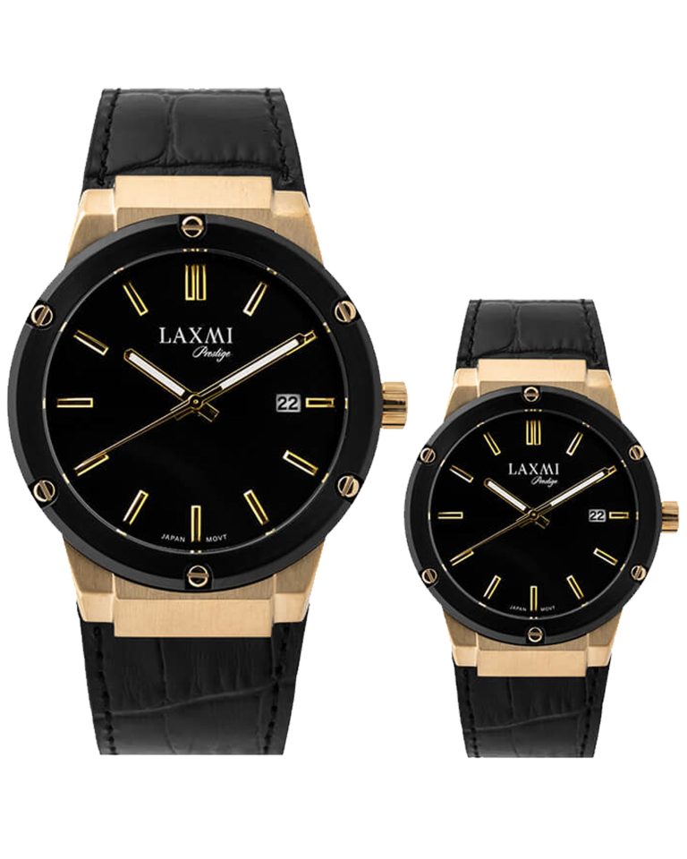 ساعت مچی ست مردانه و زنانه بند چرم برند لکسمی LAXMI LA-8126-4
