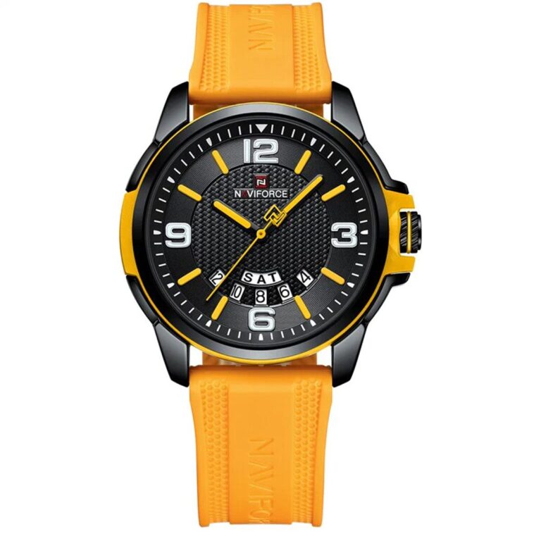 ساعت مچی مردانه ناوی فورس تک موتوره زرد رنگ