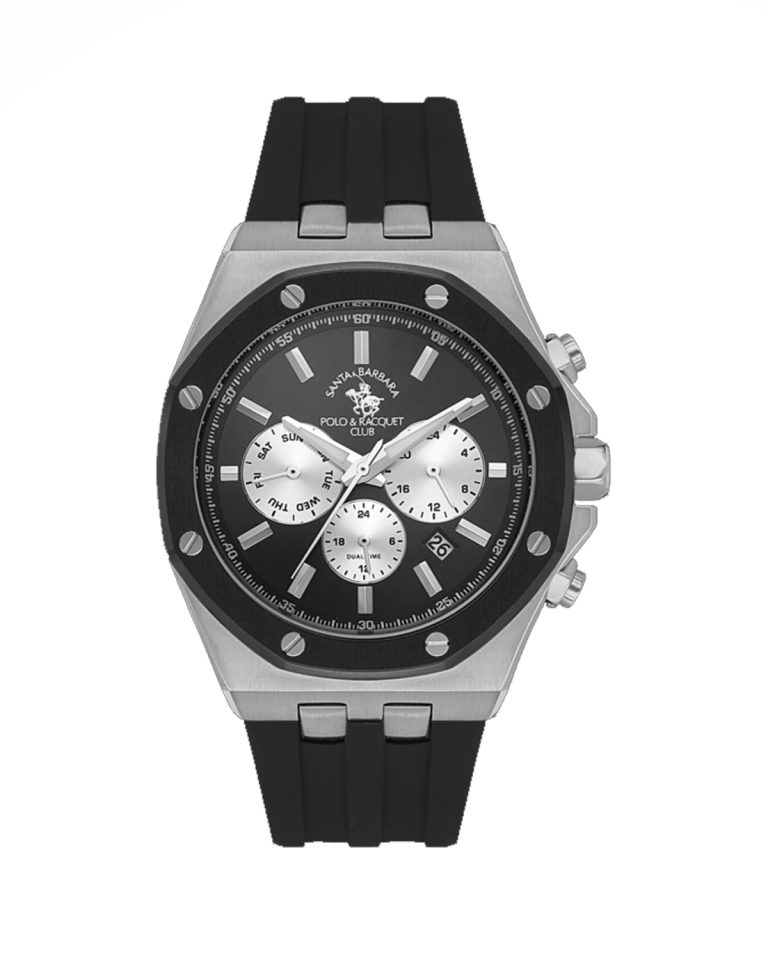 ساعت مچی مردانه پولو سانتا باربارا مشکی سیلور سه موتوره