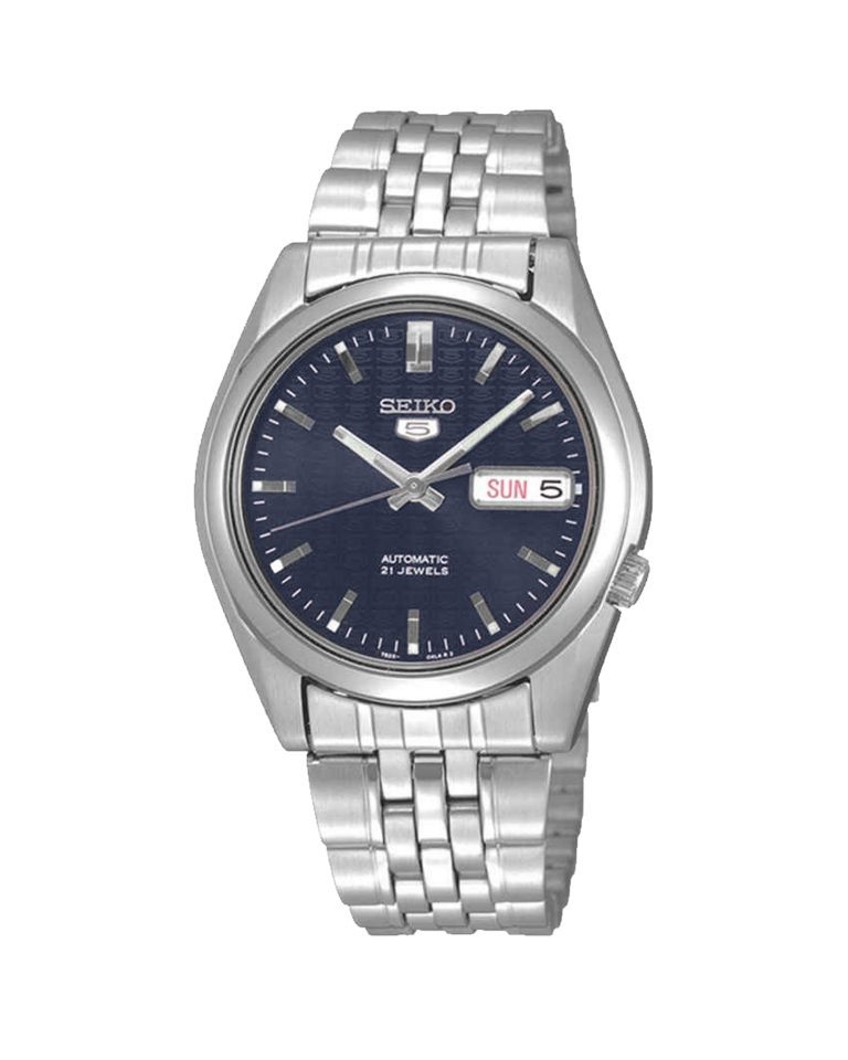 ساعت مچی اتومات مردانه سیکو 5 نبضی صفحه سرمه ای SEIKO 5 SNK357K1S