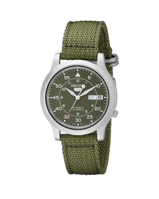 ساعت مچی مردانه سیکو 5 بند برزنتی سبز SEIKO 5 SNK805K2