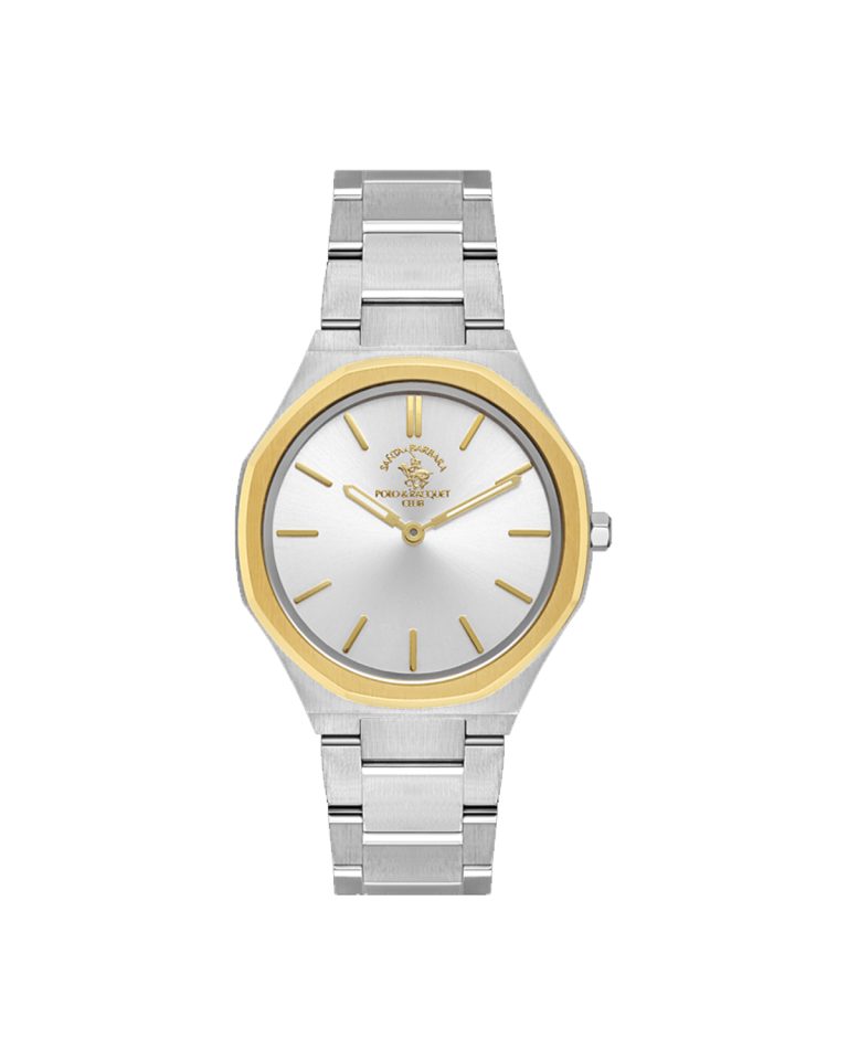 ساعت مچی زنانه پولو سانتا باربارا تک موتوره سیلور طلایی