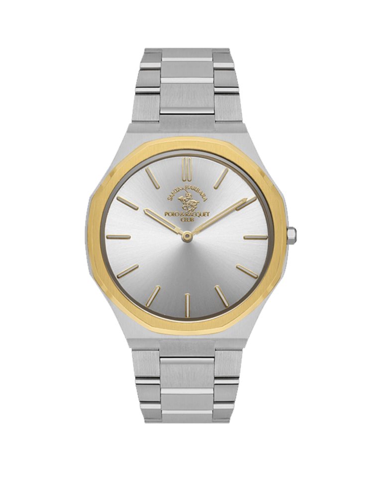 ساعت مچی مردانه پولو سانتا باربارا تک موتوره سیلور طلایی