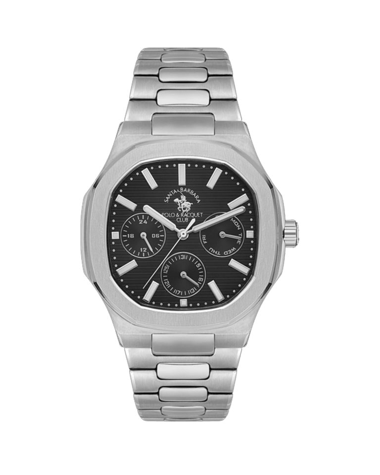 ساعت مچی مردانه پولو سانتا باربارا تک موتوره سیلور مشکی