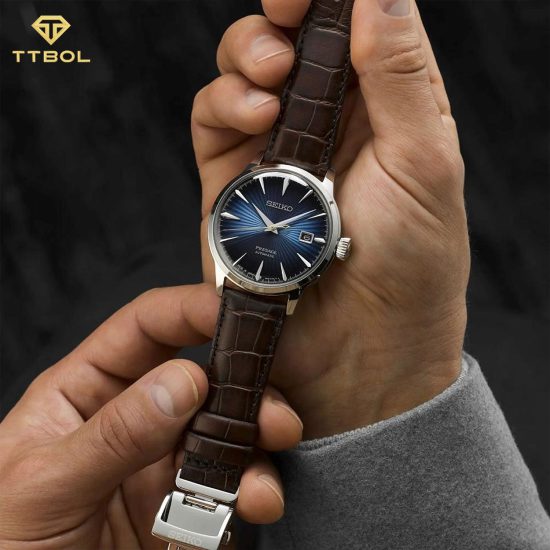 ساعت مچی اتومات مردانه سیکو پرسیج بد چرمی SEIKO PRESAGE SRPK15J1