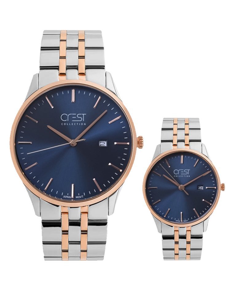 ساعت مچی ست کرست صفحه سرمه ای CREST 6703-6
