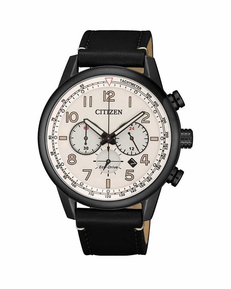 ساعت مچی مردانه سیتی زن بند چرم مشکی اکودرایو CA4425-10X