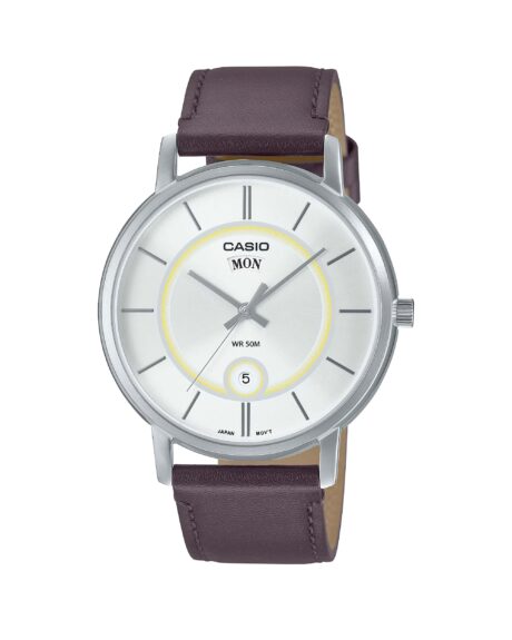 ساعت مچی مردانه کاسیو بند چرم CASIO MTP-B120L-7AV