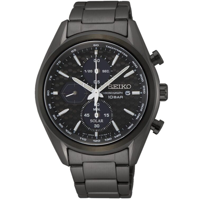 ساعت مچی مردانه سیکو سولار تمام مشکی SEIKO SSC773P1