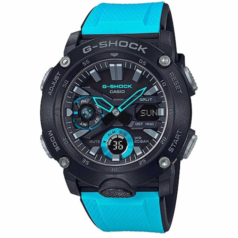 ساعت مچی مردانه کاسیو جیشاک آبی رنگ CASIO G-SHOCK GA-2000-1A2