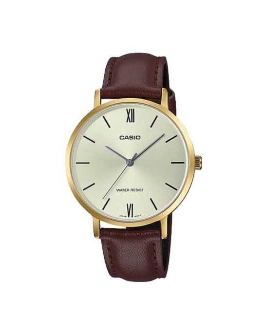 ساعت مچی زنانه کاسیو بند چرم CASIO LTP-VT01GL-9B