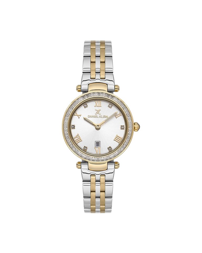 ساعت مچی زنانه دنیل کلین سیلور طلایی DANIEL KLEIN DK.1.13621-2