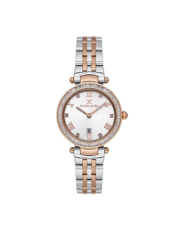 ساعت مچی زنانه دنیل کلین سیلور رزگلد DANIEL KLEIN DK.1.13621-4