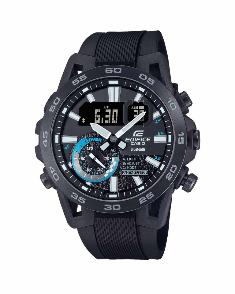 ساعت مچی مردانه کاسیو ادیفایس بند رابری CASIO EDIFICE ECB-40PB-1A