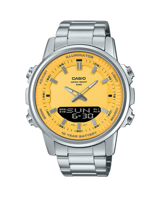 ساعت مچی مردانه کاسیو صفحه زرد CASIO AMW-880D-9AV