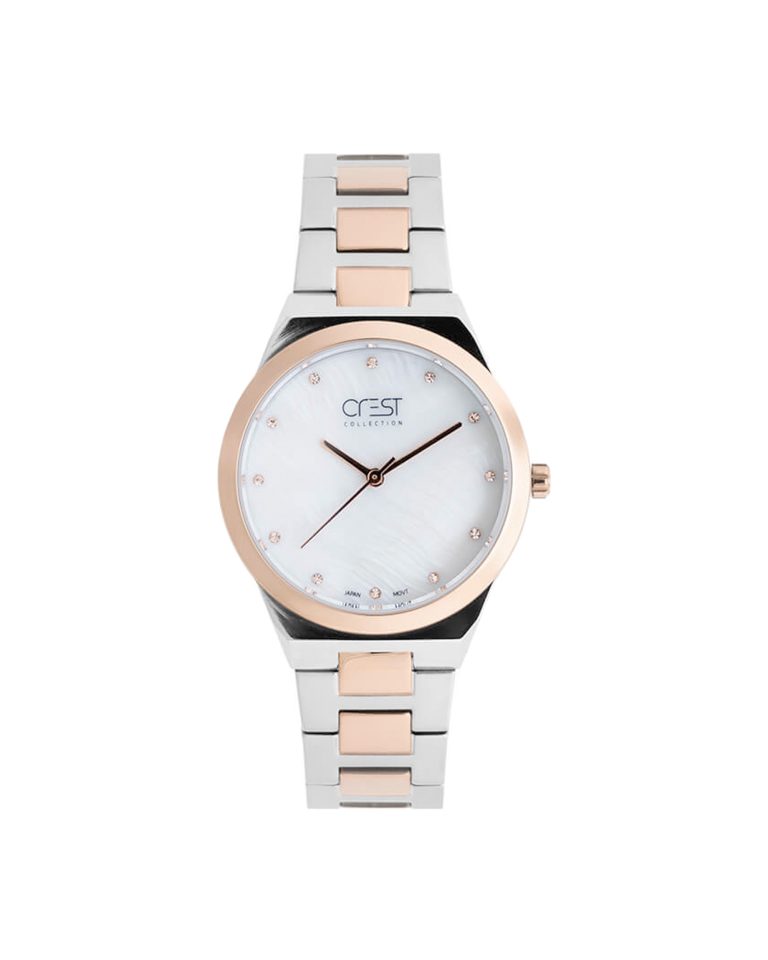 ساعت مچی زنانه کرست سیلور و رزگلد CREST 6204-5