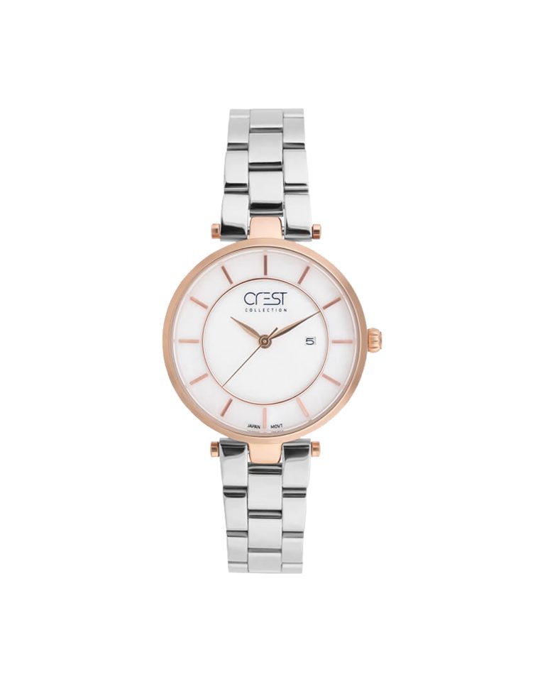 ساعت مچی زنانه کرست بند سیلور CREST 9009-2