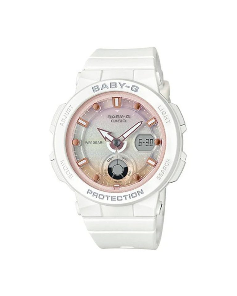 ساعت مچی دخترانه کاسیو بی بی جی سفید CASIO BABY-G BGA-250-7A2