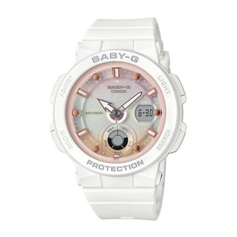 ساعت مچی دخترانه کاسیو بی بی جی سفید CASIO BABY-G BGA-250-7A2