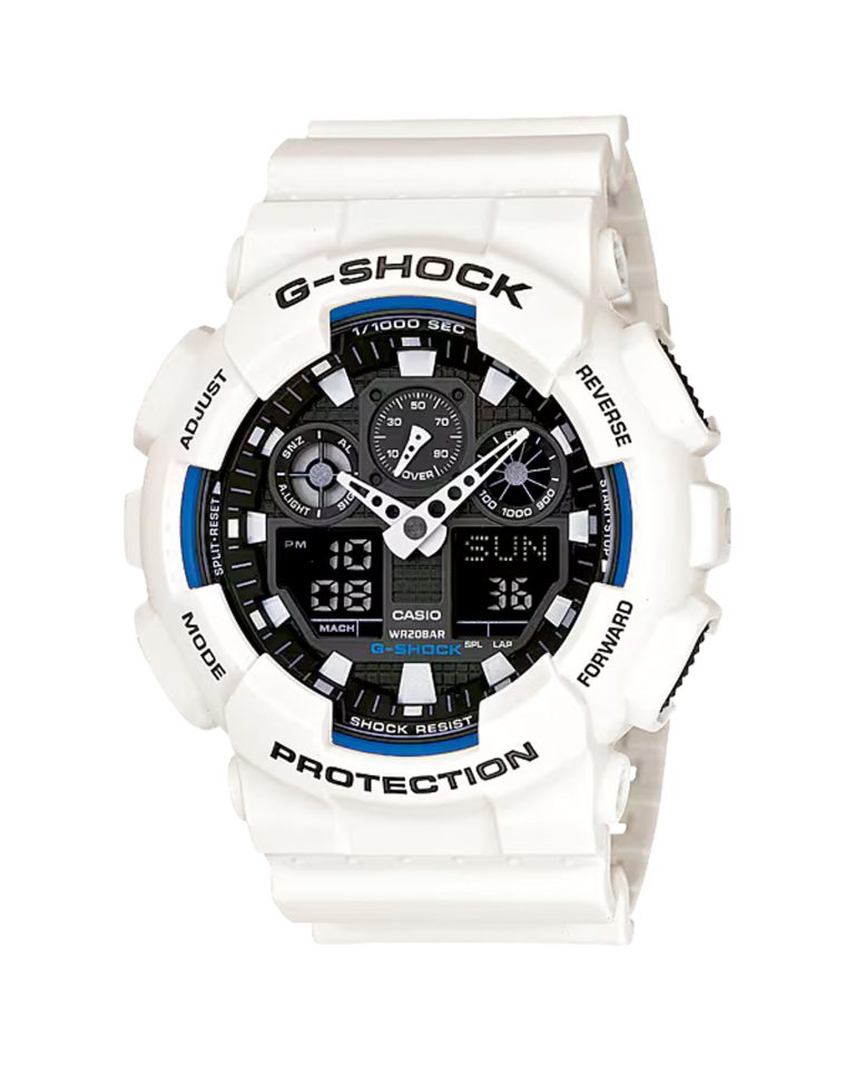 ساعت مچی مردانه کاسیو جیشاک سفید CASIO G-SHOCK GA-100B-7A