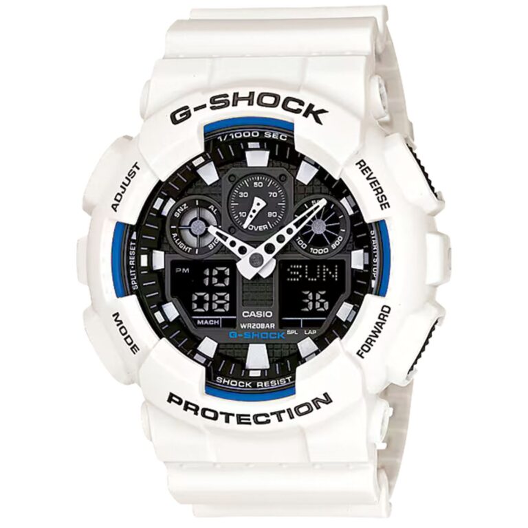 ساعت مچی مردانه کاسیو جیشاک سفید CASIO G-SHOCK GA-100B-7A
