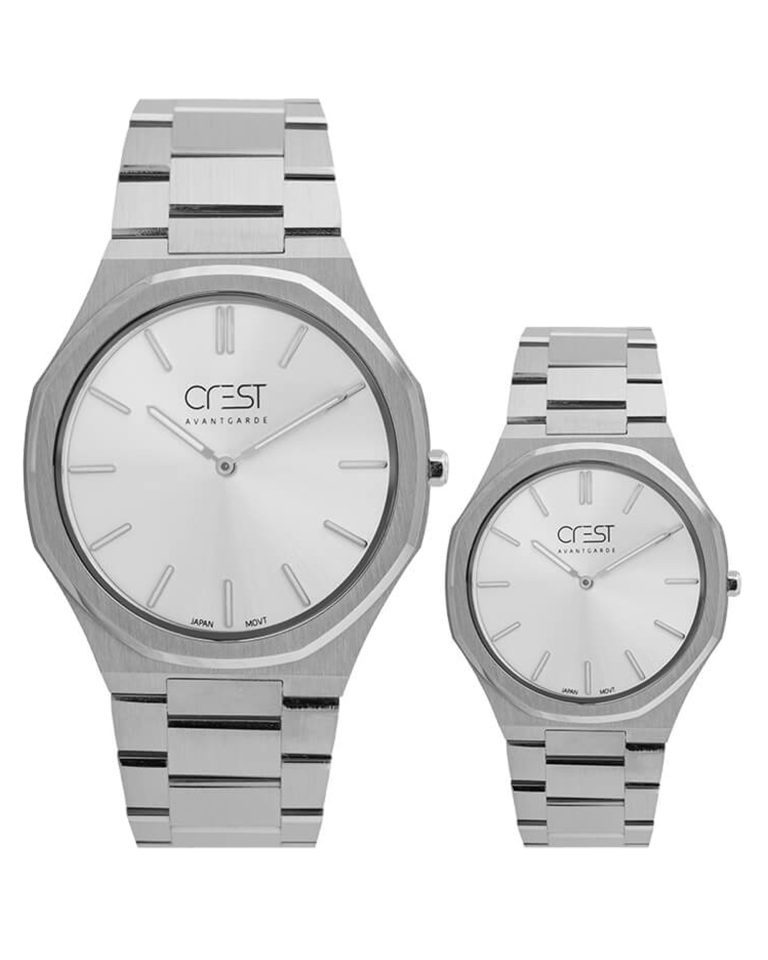 ساعت مچی ست کرست بند استیل CREST 6245-1 6246-1