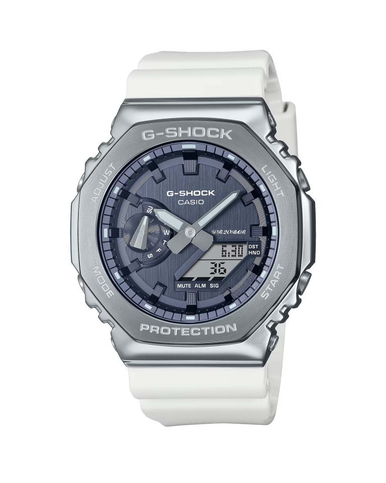 ساعت مچی مردانه کاسیو جیشاک سفید CASIO G-SHOCK GM-2100WS-7A