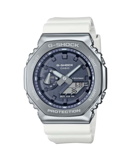 ساعت مچی مردانه کاسیو جیشاک سفید CASIO G-SHOCK GM-2100WS-7A