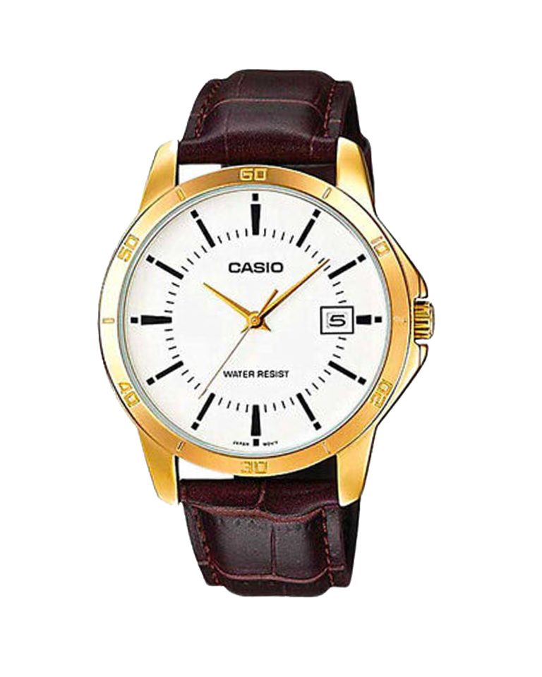 ساعت مچی مردانه کاسیو جنرال بند چرمی CASIO MTP-V004GL-7A