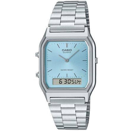 ساعت مچی مردانه کاسیو نوستالژی صفحه آبی CASIO AQ-230A-2A1MQY