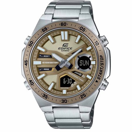 ساعت مچی مردانه کاسیو ادیفایس صفحه کرم CASIO EDIFICE EFV-C110D-5A