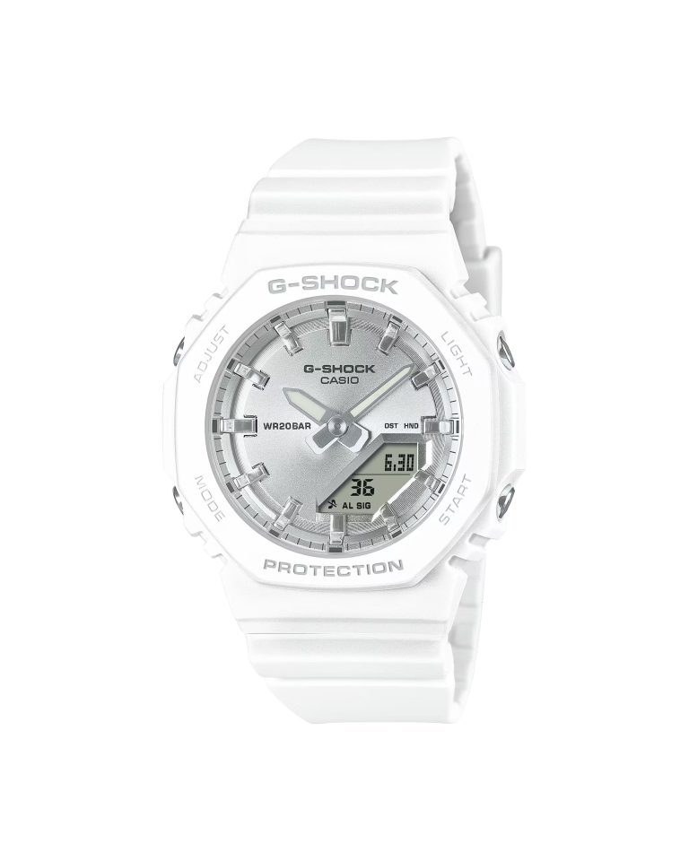 ساعت مچی دخترانه کاسیو جیشاک سفید رنگ کد CASIO G-SHOCK GMA-P2100VA-7A