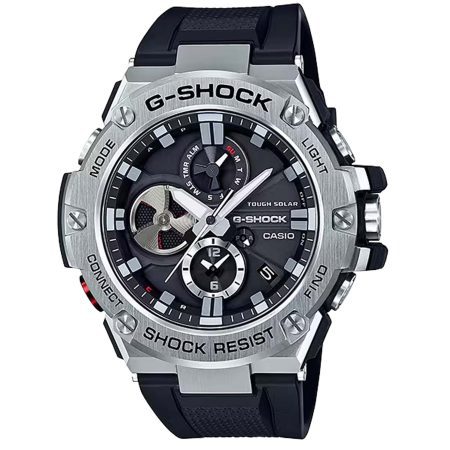 ساعت مچی مردانه کاسیو جیشاک سولار قاب فلزی CASIO G-SHOCK GST-B100-1A