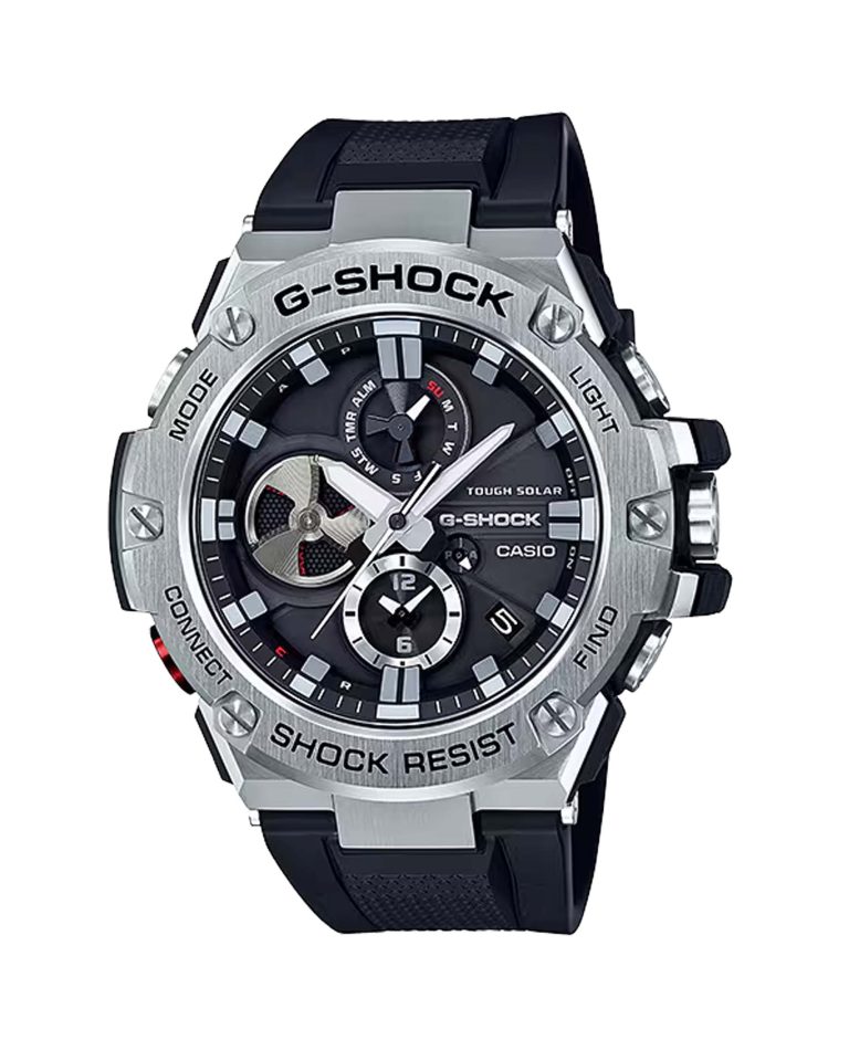 ساعت مچی مردانه کاسیو جیشاک سولار قاب فلزی CASIO G-SHOCK GST-B100-1A