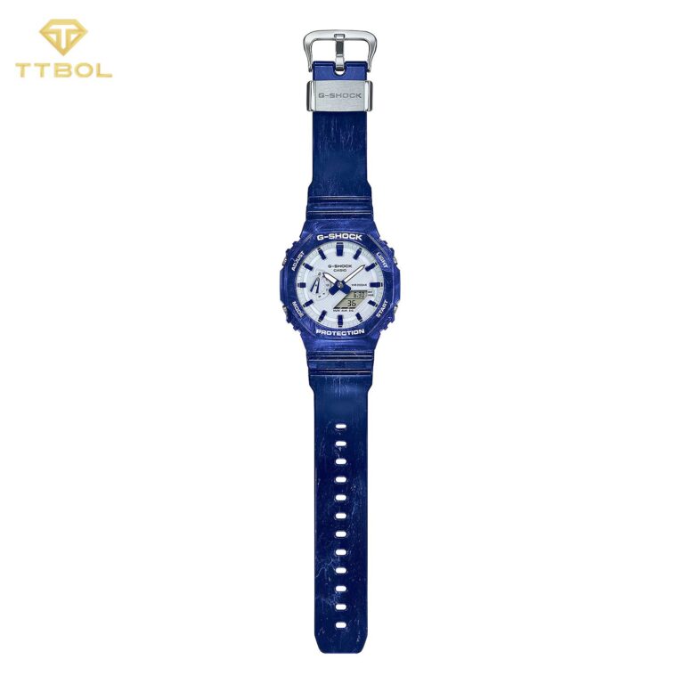 ساعت مچی مردانه کاسیو جیشاک سرمه ای CASIO G-SHOCK GA-2100BWP-2A