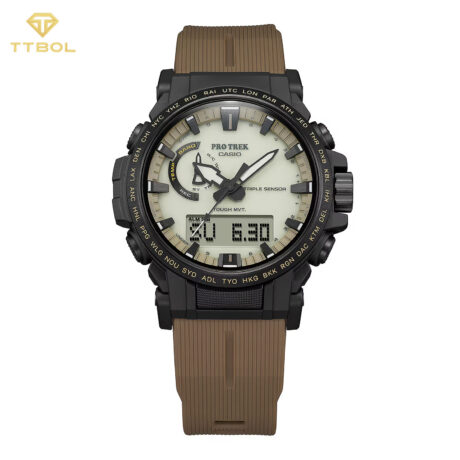 ساعت مچی مردانه کاسیو پرو ترک قهوه ای رنگ CASIO PRO TREK PRW-61LD-5