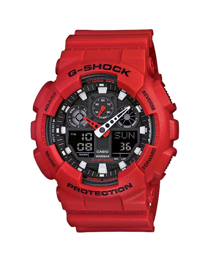 ساعت مچی مردانه کاسیو جیشاک قرمز CASIO G-SHOCK GA-100B-4A