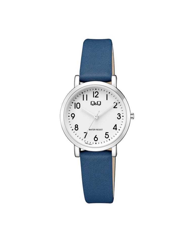 ساعت مچی زنانه کیو اند کیو بند چرم سرمه ای Q&Q Q58A-009PY