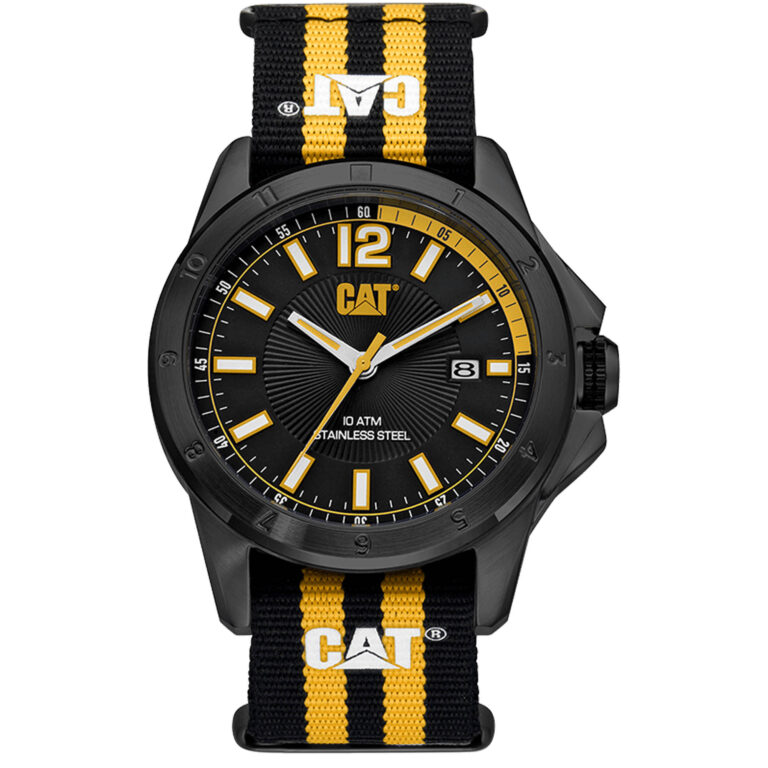 ساعت مچی مردانه مشکی زرد استیل و ضد آب CATERPILLAR YW.161.64.137