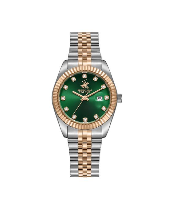 ساعت مچی زنانه بورلی هیلز پولو کلاب صفحه سبز BEVERLY HILLS POLO CLUB BP3654X.570