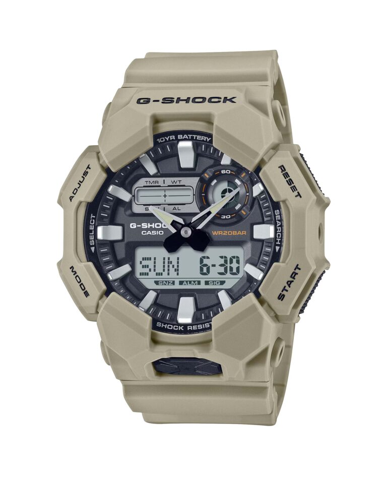 ساعت مچی مردانه کاسیو جیشاک خاکی رنگ CASIO G-SHOCK GA-010-5A