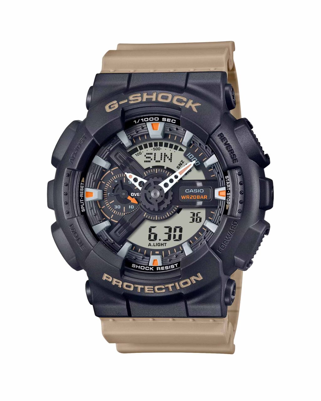 ساعت مچی مردانه کاسیو جیشاک خاکی CASIO G-SHOCK GA-110TU-1A5