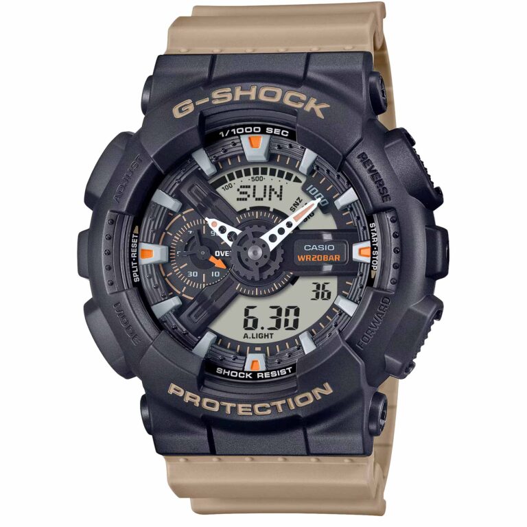 ساعت مچی مردانه کاسیو جیشاک خاکی CASIO G-SHOCK GA-110TU-1A5