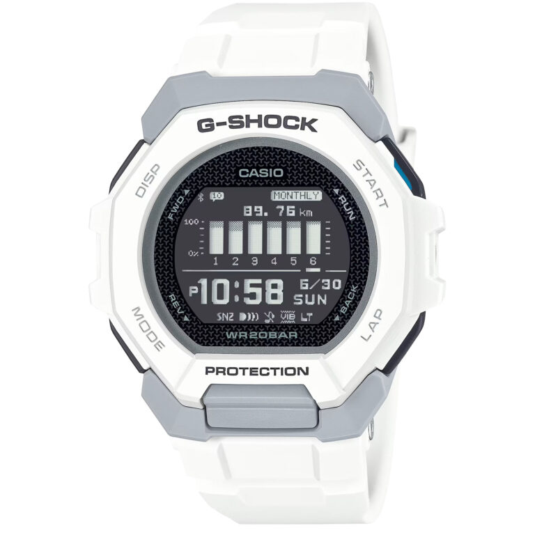 ساعت مچی مردانه کاسیو جیشاک هوشمند سفید رنگ CASIO G-SHOCK GBD-300-7