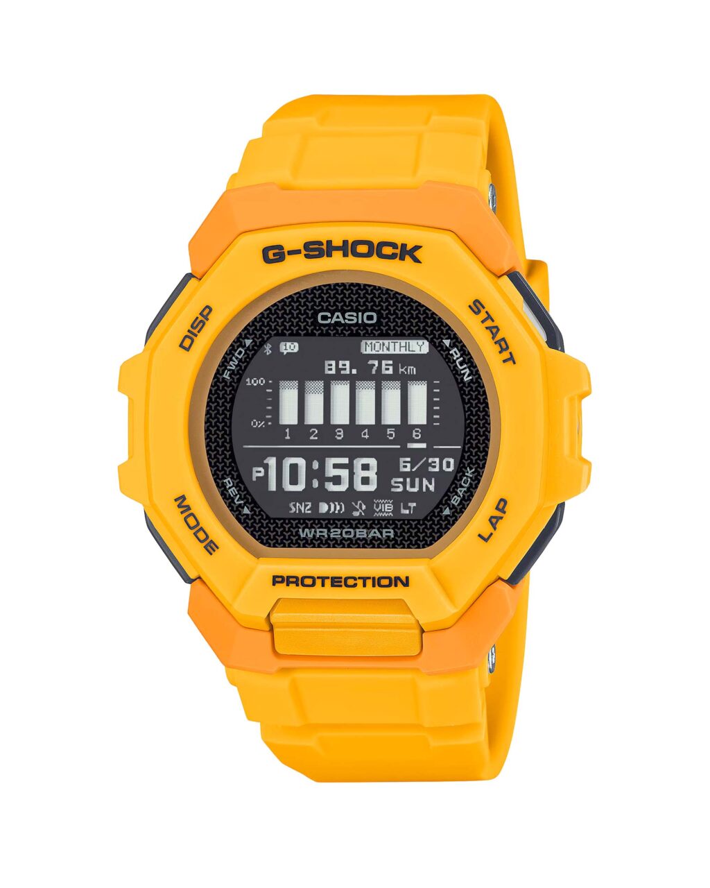 ساعت مچی مردانه کاسیو جیشاک هوشمند زرد CASIO G-SHOCK GBD-300-9