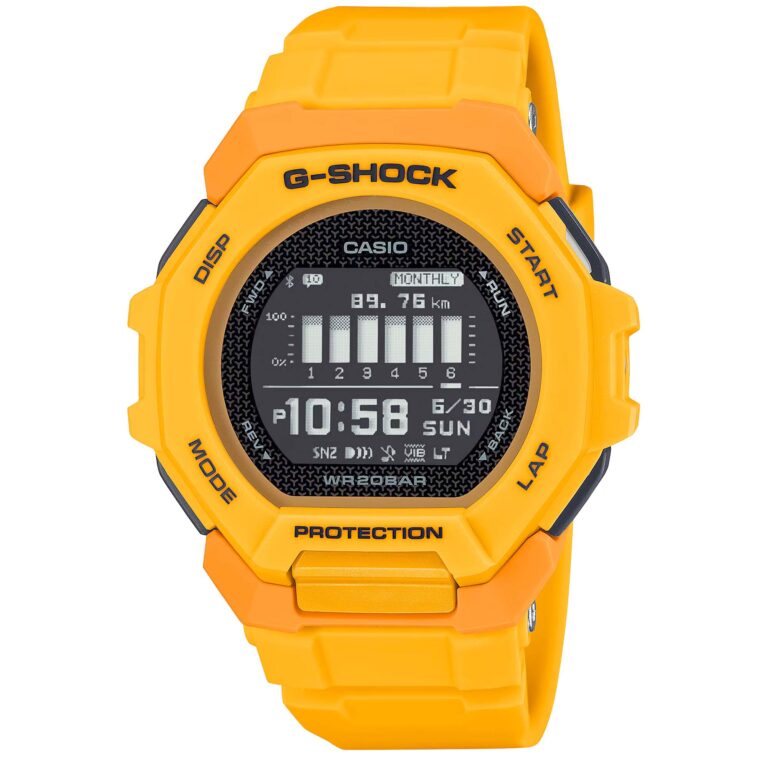 ساعت مچی مردانه کاسیو جیشاک هوشمند زرد CASIO G-SHOCK GBD-300-9