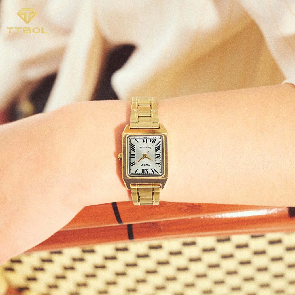 ساعت مچی زنانه کاسیو چهارگوش CASIO LTP-V007G-9B