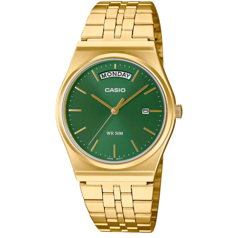 ساعت مچی مردانه کاسیو طلایی صفحه سبز CASIO MTP-B146G-3AV