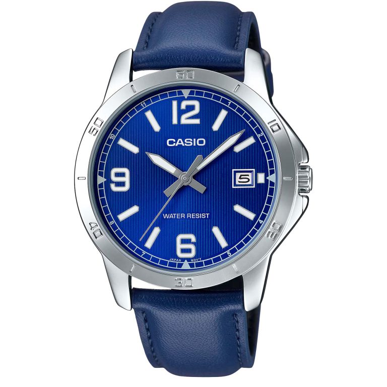 ساعت مچی مردانه کاسیو چرم سرمه ای CASIO MTP-V004L-2B